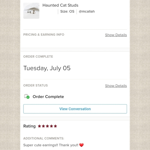 Haunted Cat Studs - Picture 7 of 7